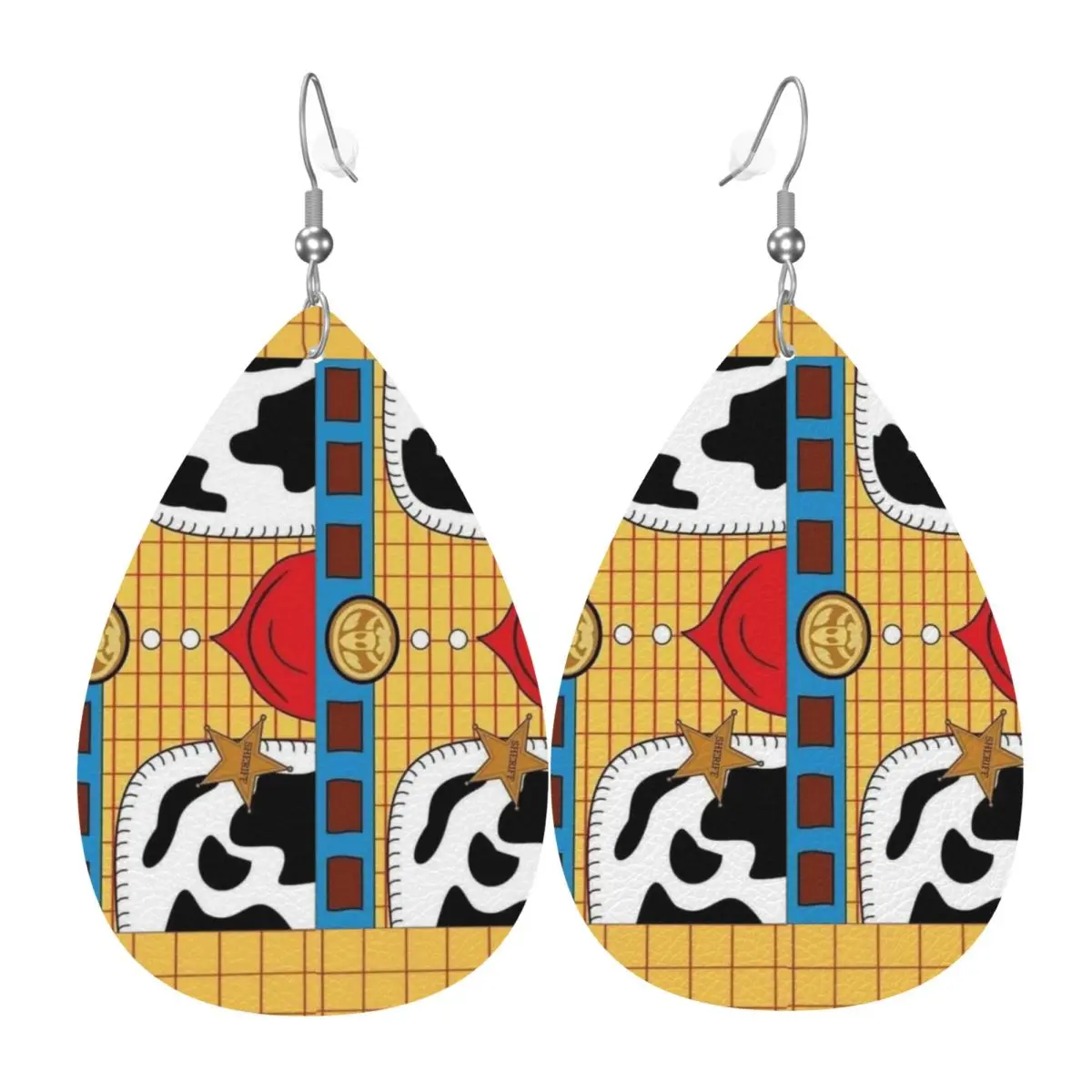 

Custom Toy Story Cartoon Leather Teardrop Earrings Fashion For Women Jewelry Accessories For Valentine's Day