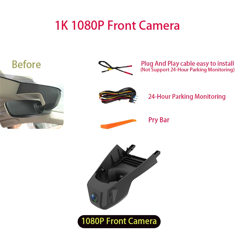 Plug & Play 1K 2K Wifi Dashcam Camera Auto DVR voor Volkswagen VW Golf Polo Touran Passat B8 Tiguan Sharan Jetta 2015-2026