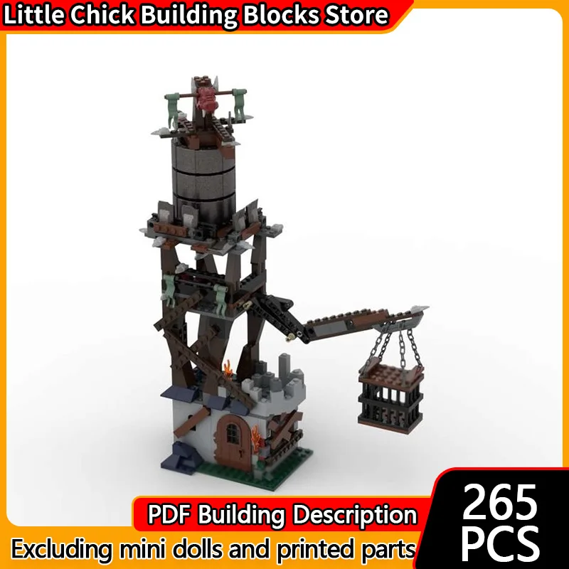 

Средневековый замок, модель MOC, строительные кирпичи, подвесная станция, башня, модульная технология, детские праздничные подарки, сборка игрушек, костюм