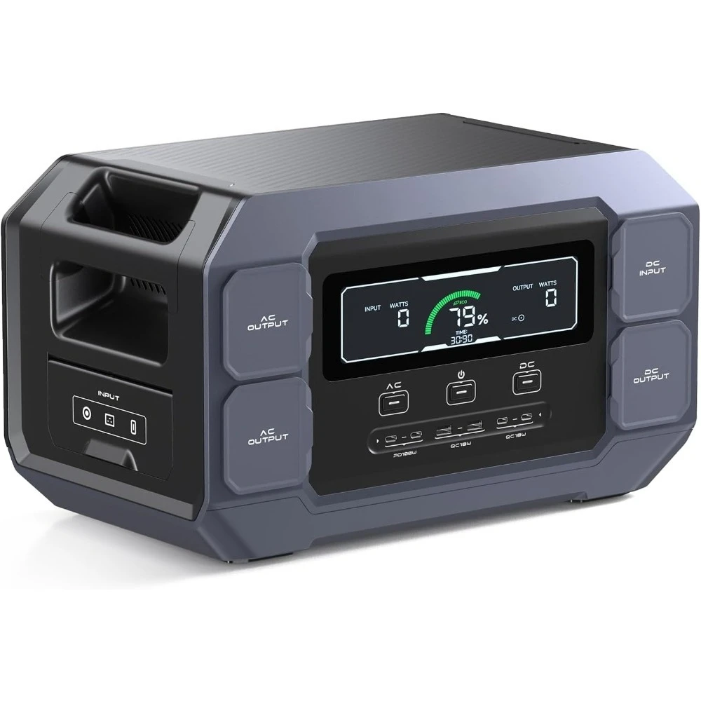 

Portable Power Station 2200W Solar Generator 1126Wh LiFePO4 Battery Pack with 1200W AC Charging & 800W Solar Charging