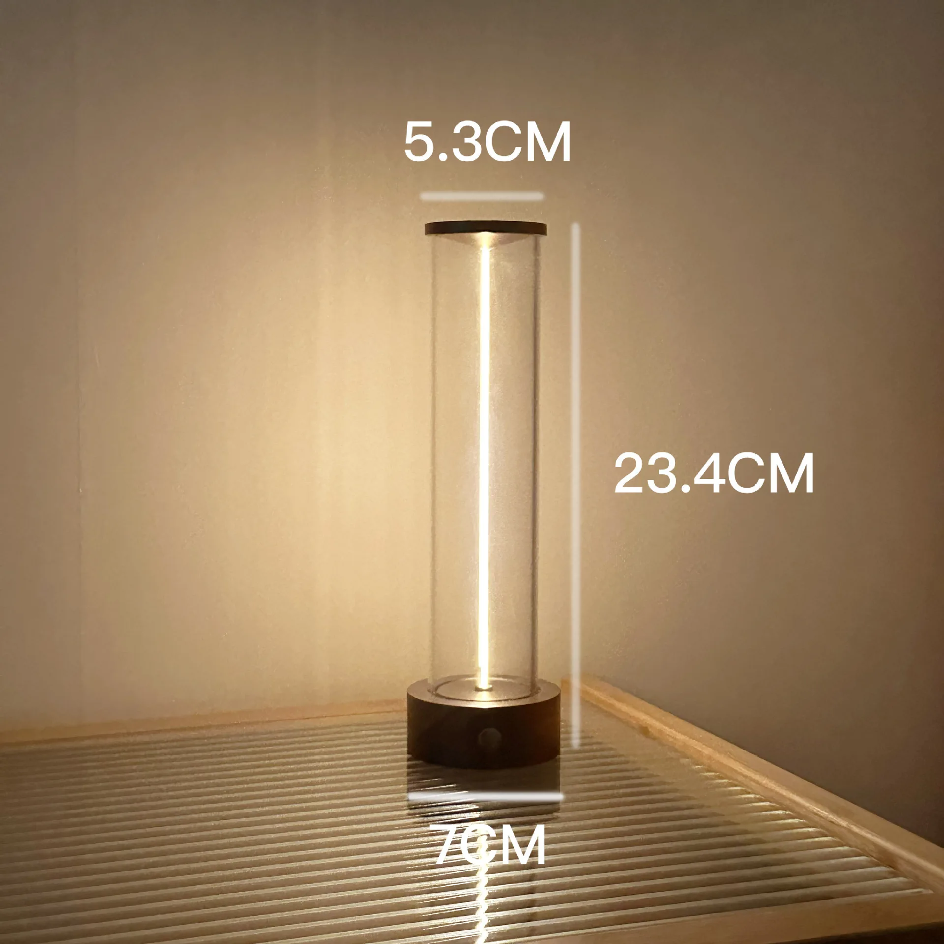 LED line glass magnetic light with night light bedroom bedside
