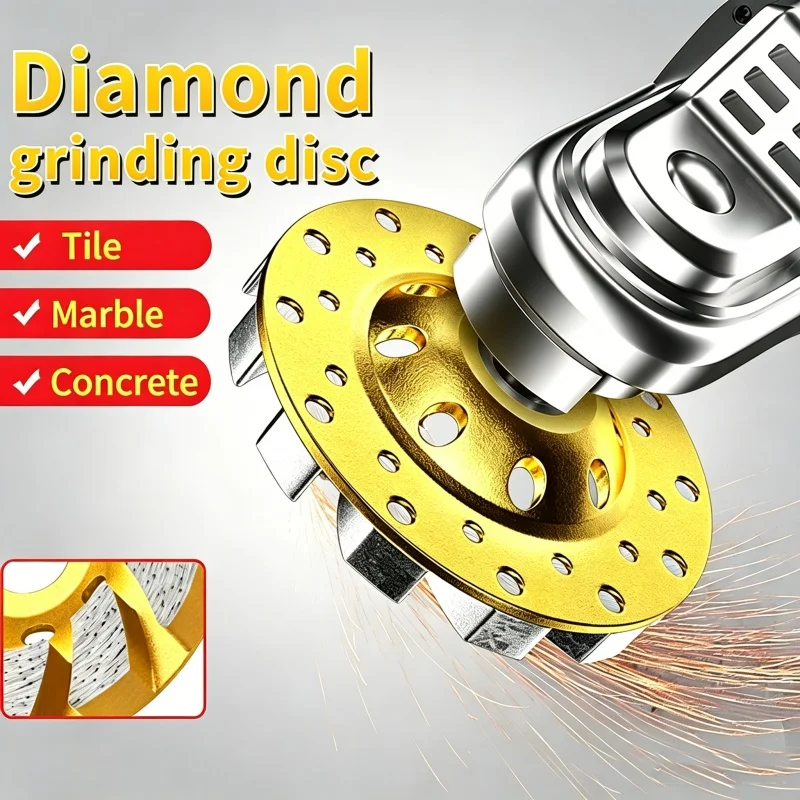 

Diamond Grinding Wheel Heavy Duty Concrete Grinding Disc Wear-resistant Emery Wheel for Angle Grinder Granite Ceramic Polishing