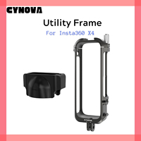 Cynova For Insta360 X4 Metal Frame Aluminum Alloy Rabbit Cage Protector Case With Cold Shoe Mount For Insta 360 X4 Accessories