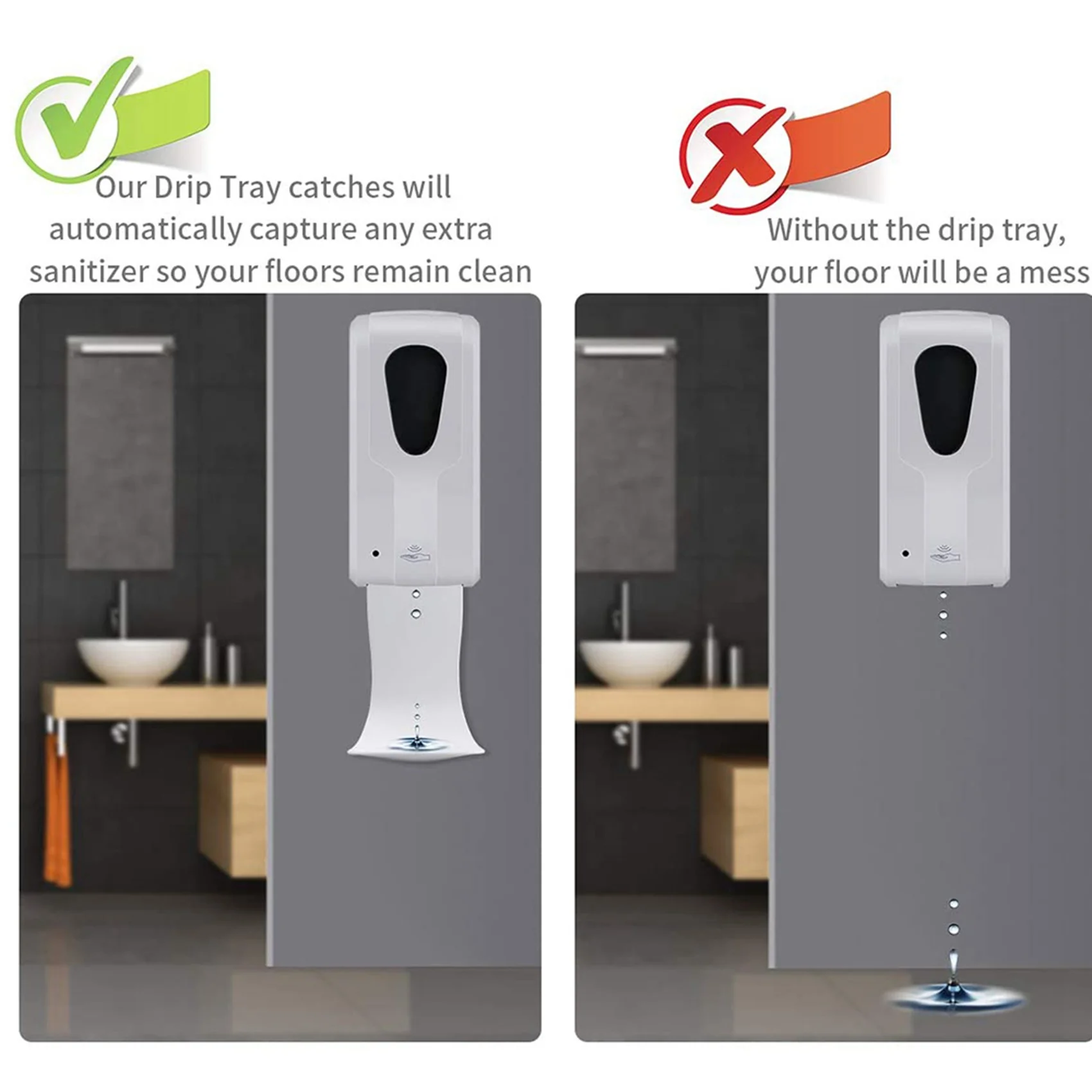 

ABMI-2X Wall Mount Soap Dispenser Drip Tray,Sanitizer Dispenser Accessories,For All Soap Dispenser,Spill Tray,