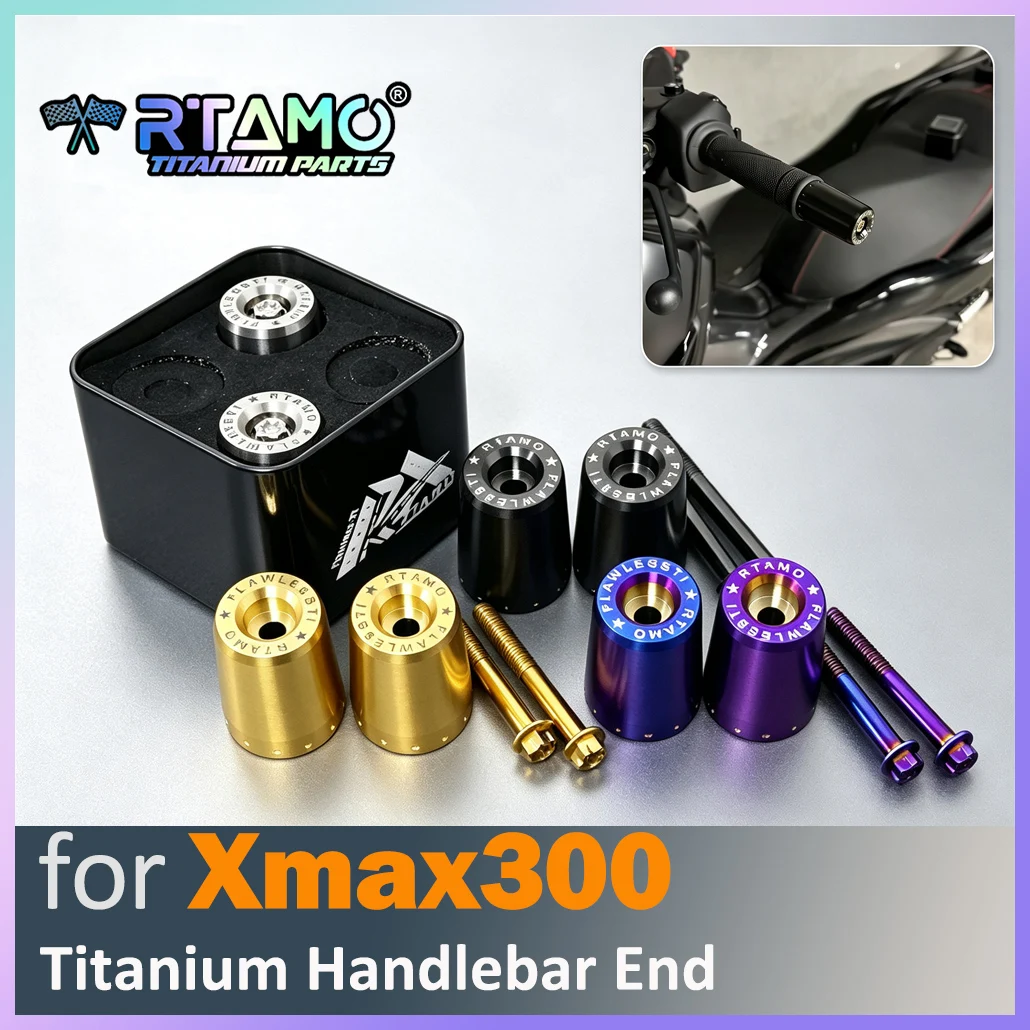 RTAMO Gr5 Titanium Handlebar End With Bolt Fit for Yamaha Xmax 300 Grip End Cap