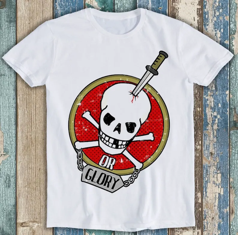 

Smile Sugar Skull Skeleton Death or Glory Face Best Seller Funny Meme Top Gift Tee T Shirt P1521