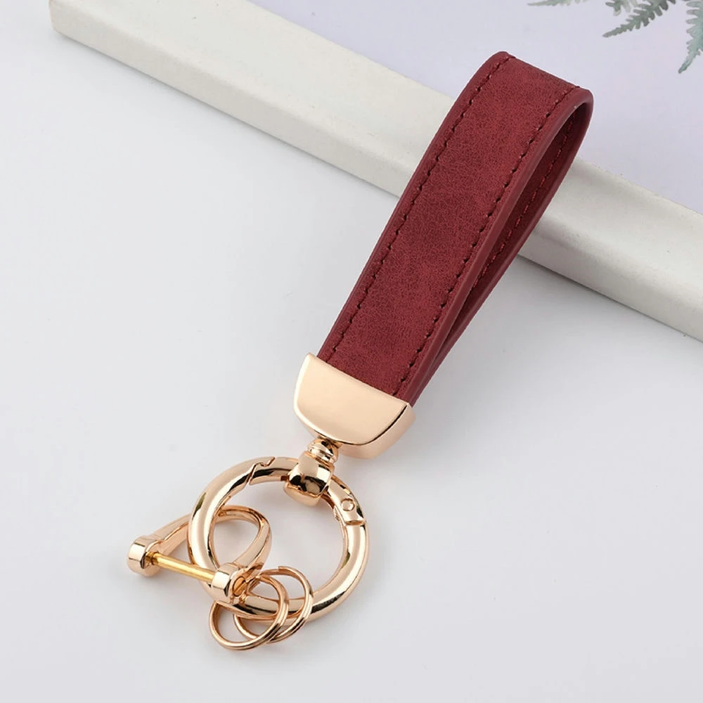 Personalized PU Leather Key Strap with Custom Text