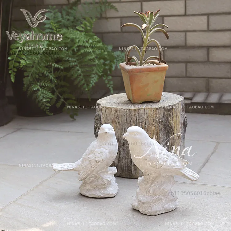 Retro European cute bird tabletop ornament courtyard garden decoration ornament