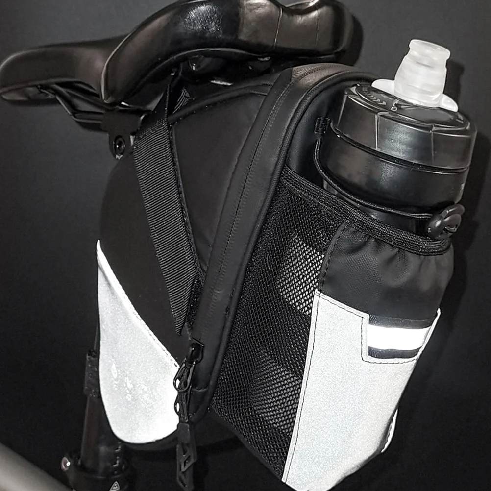 

1Pcs Bike Seat Bag Waterproof Cycling Saddle Bag Large Capacity Storage Pouch Reflective Strap for Night Riding