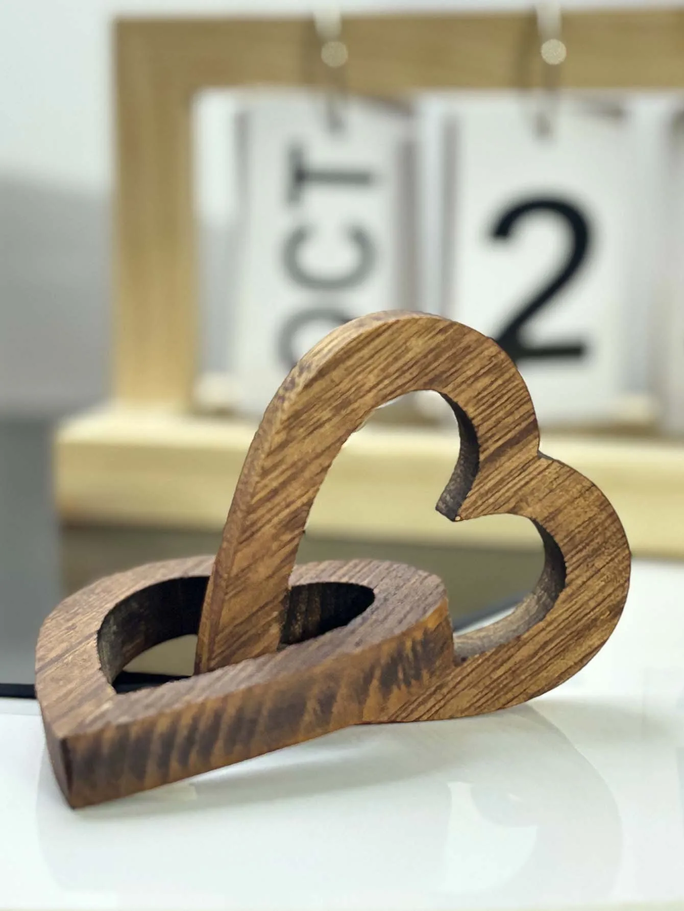 Wooden Heart Ornament Intertwined Hearts Love Memorial Gift Interlinked Heart Couples Keepsake Anniversary Valentine's Day Gift
