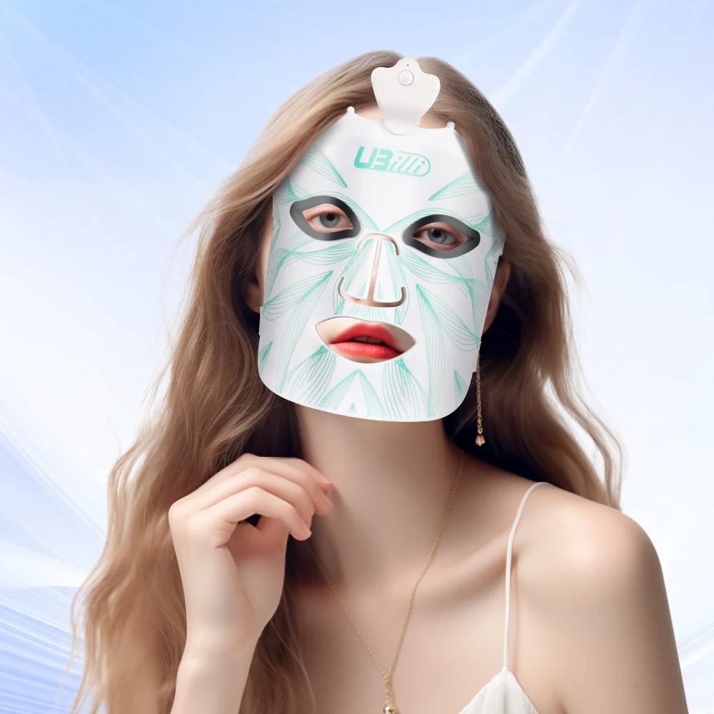 Silicone LED Facial Mask - 80 Lamp Beads, 7 Colors, USB Charging, Wireless Red Light Photon Therapy for Facial