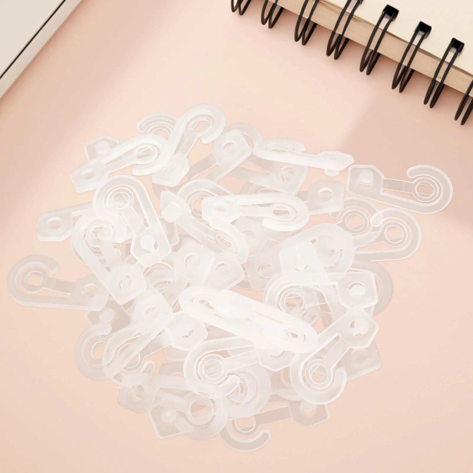 

100Pcs Plastic Hooks Clear Snap Closure Display Hanger for Fabric Samples Bags Folders Holder Clasp Clip Hanger Display