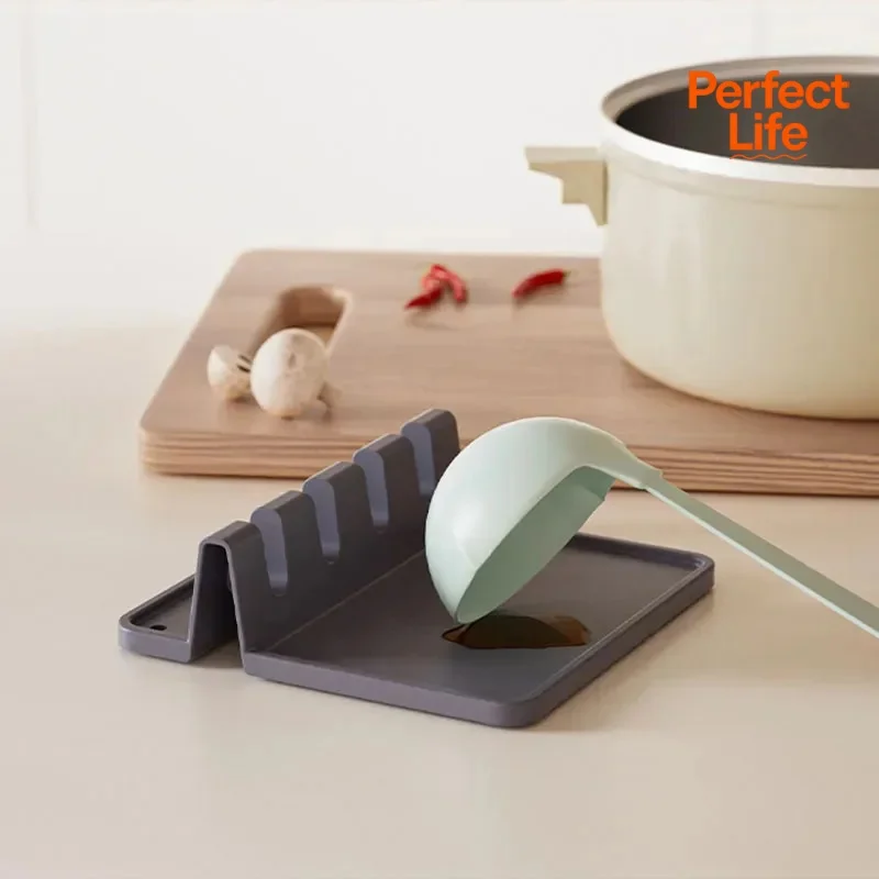 Multifunctional Shelf Organizer Non-Slip Storage Pad Silicone Tableware Drying Kitchen Utensil Rack Rest Holders Fork Spatula