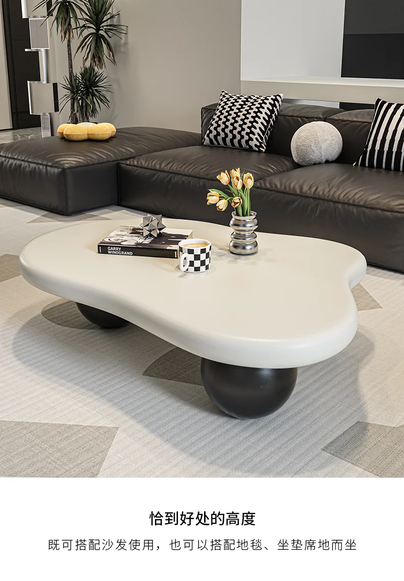 Luxo leve, nuvem, mesa de centro, moderno, simples, designer, estilo creme, apartamento pequeno