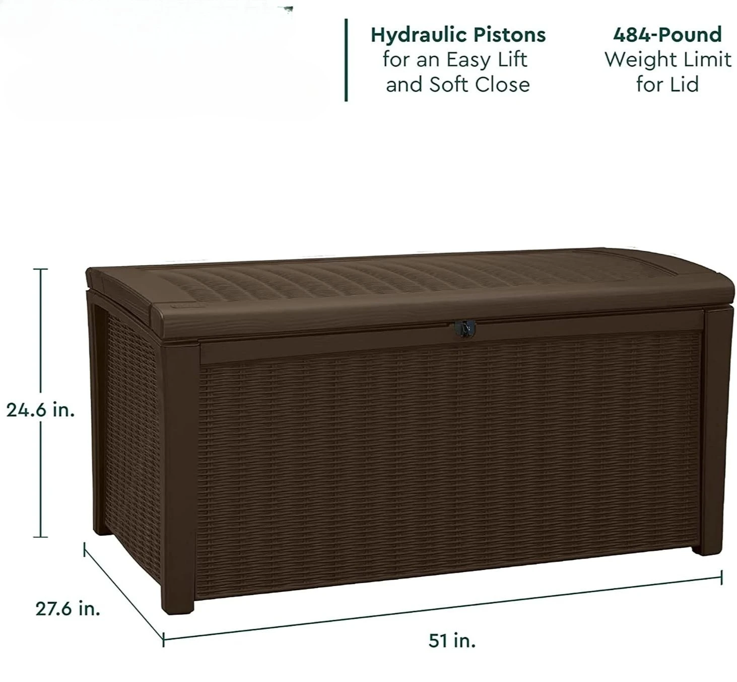 110 Gallon Large Outdoor Storage Box Waterproof UV Resistant Resin Deck Box With Lockable Latch Cushion Container For Patio Furniture Garden Tools Pool Supplies Backyard Porch, Brown
