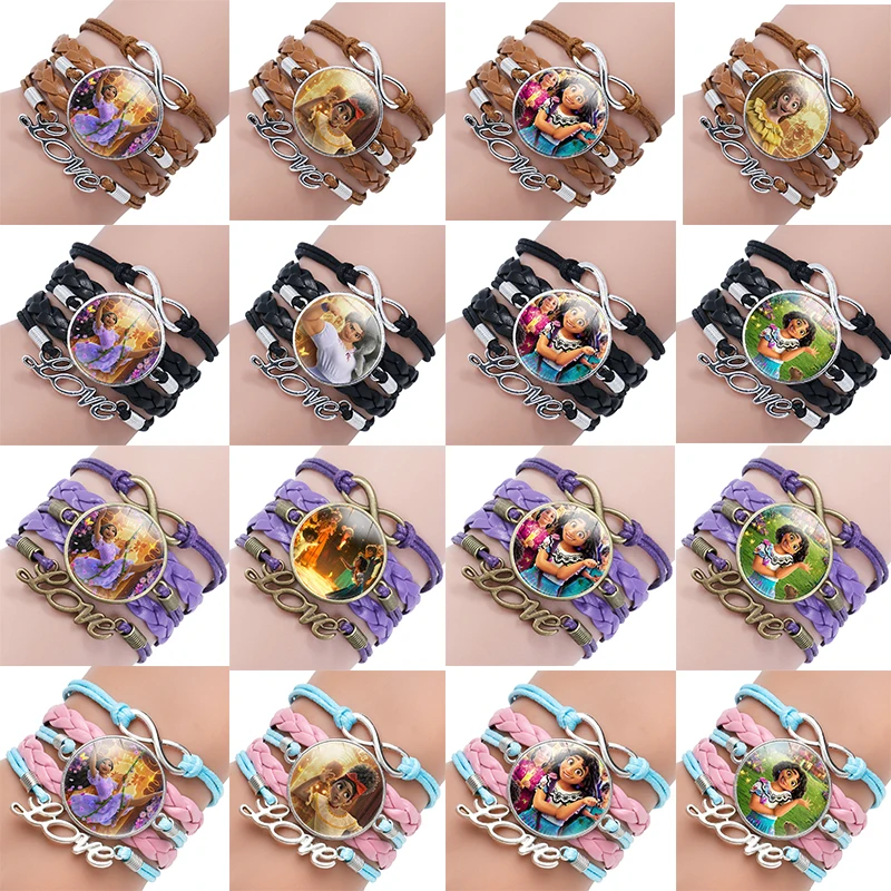 Disney Anime Encanto Bracelet Cartoon Figure Mirabel Isabela Princess Girls Bracelet Wristand Jewelry Kids Gifts