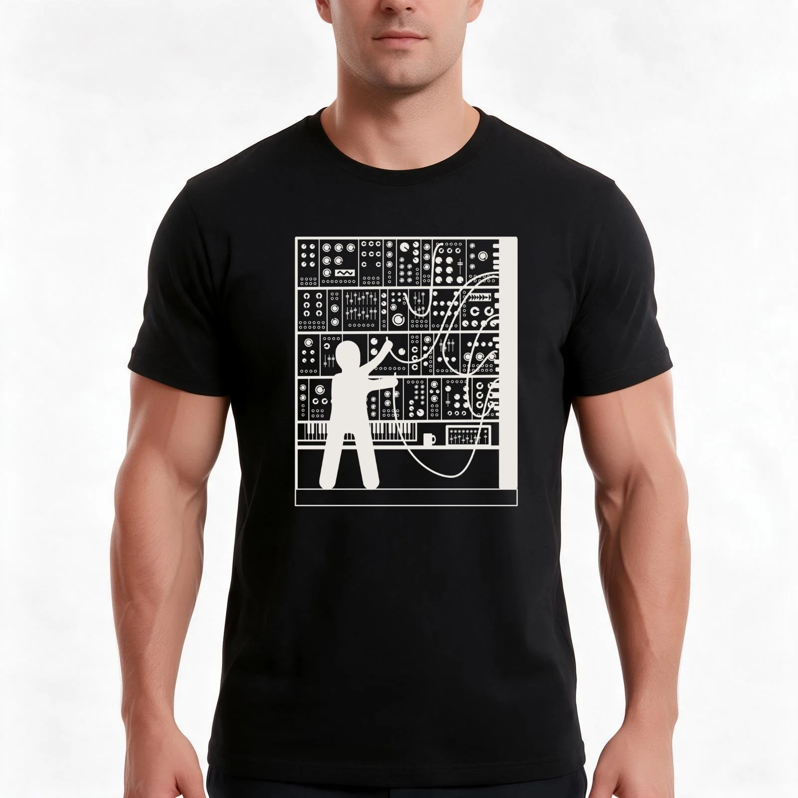 Modular Synthesizer Lover T-Shirt, Summer Casual Cotton Tee, Oversized Streetwear Tops, Vintage Graphic Print, Unisex Men Women