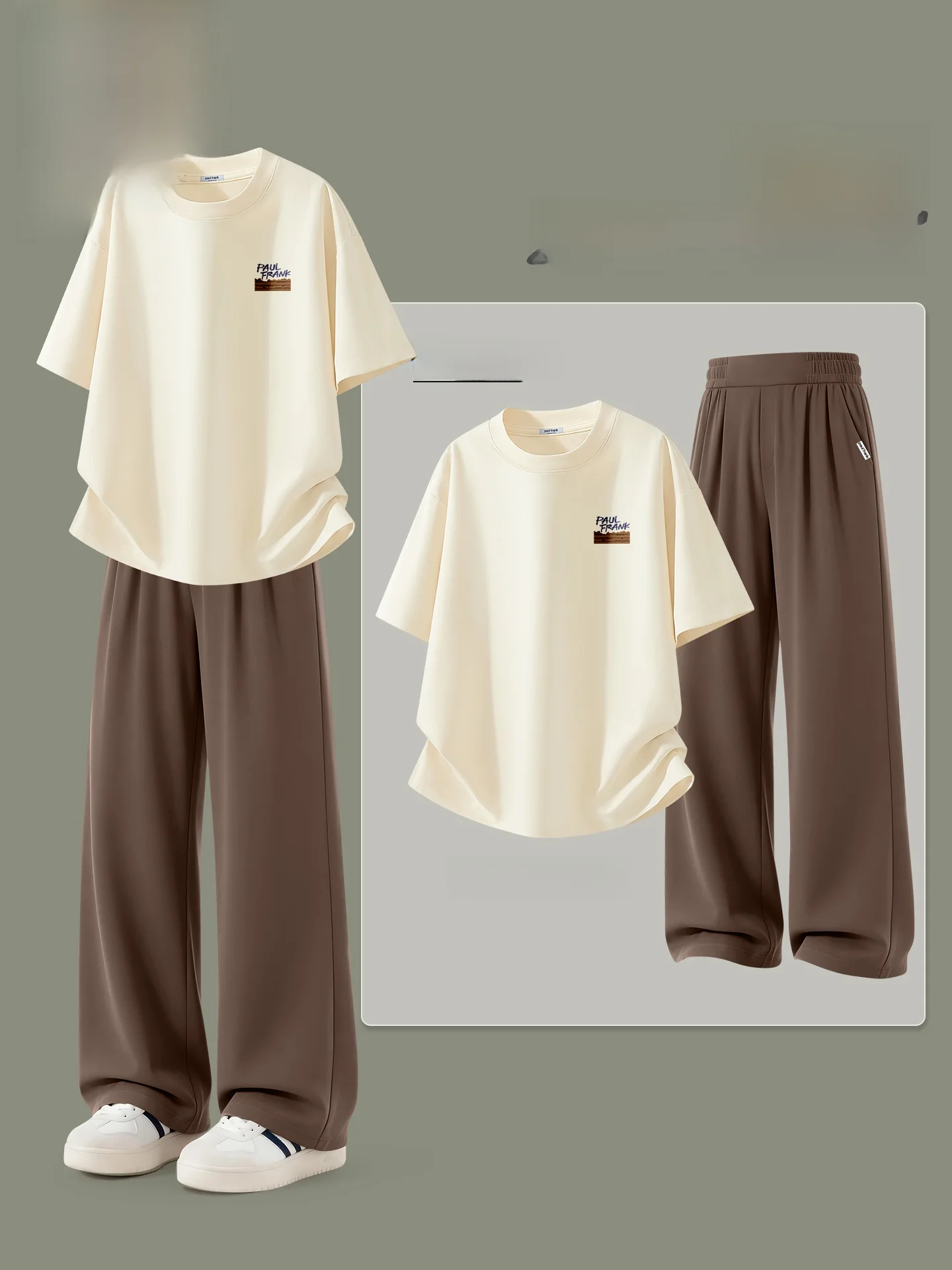

Ice Silk Men's ort Sve T-irt And Pants Set Summer Cool Sensation Casual Sportswear Youth Cotton Polyester