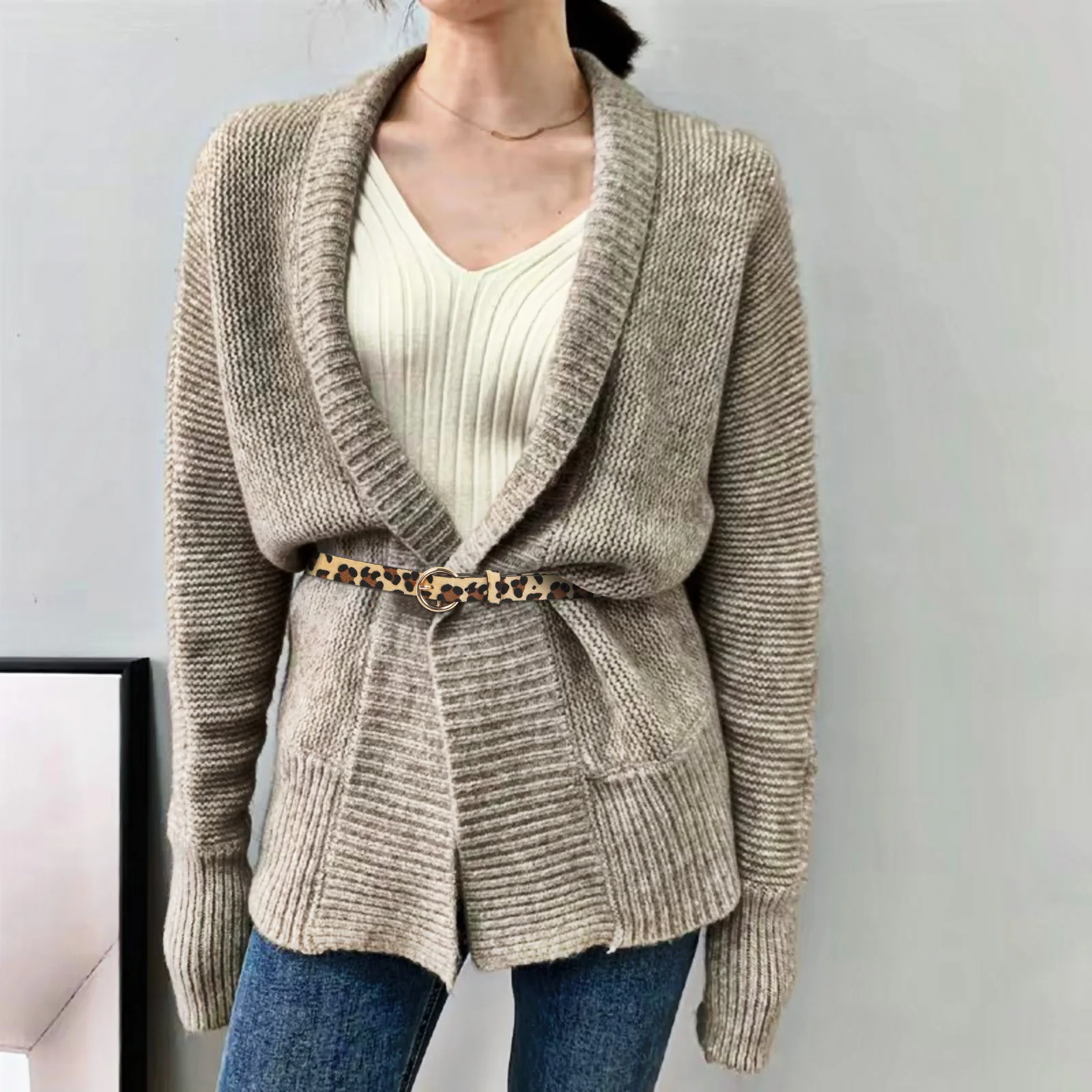 

3Pcs Leopard Snakeskin Waist Belts Adjustable Round Buckle Stylish Decorative Waistband Fashion Casual Clothes Belts for Women