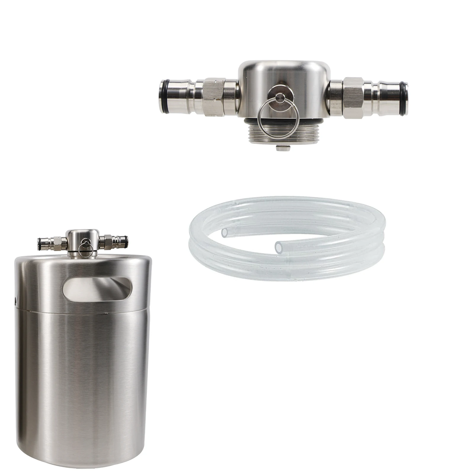 Low Profile Keg Spear Double Ball Lock Mini Keg Tapping Head SS Construction Corny Beer Keg Post Durable EPDM O-rings 45PSI