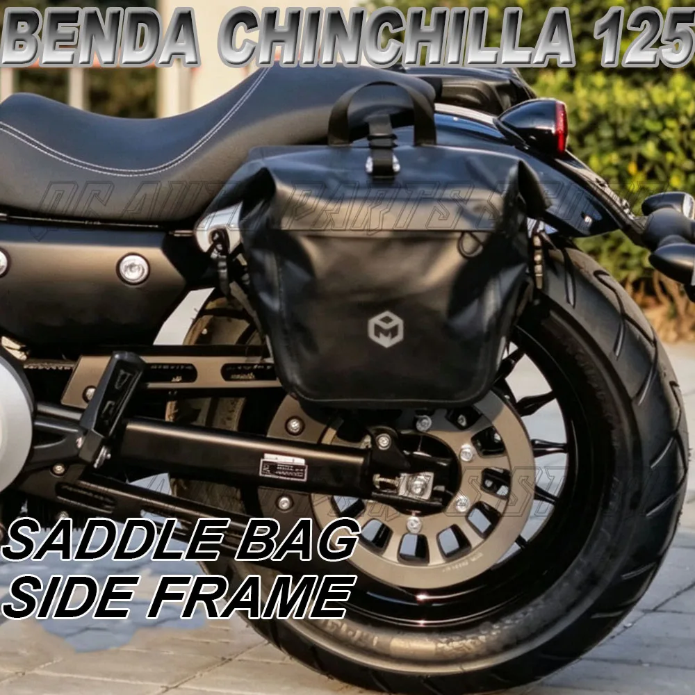 Motorcycle Saddle Side Bag With Side Frame Bracket For Benda chinchilla 125 chinchilla125 Luggage Storage Pouch