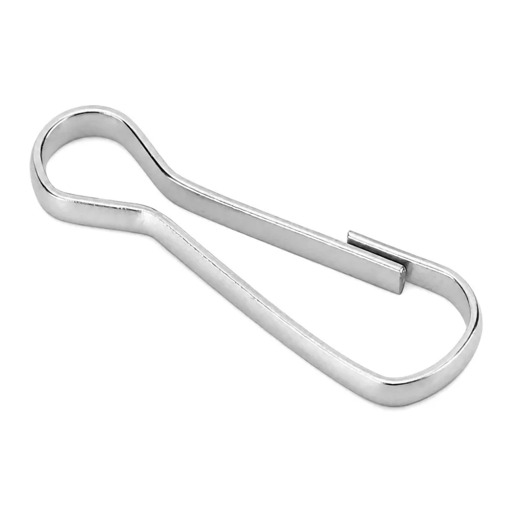 100pcs Durable 304 Stainless Steel Spring Hooks Rust-Proof Metal Thicken Lanyard Clasp Hooks Heavy Duty Zipper J Clip ID Card