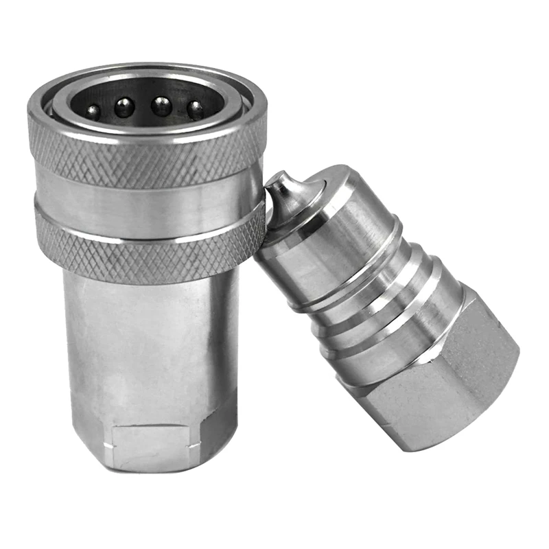 3/8Inch NPT Thread ISO7241-1A Hydraulic Couplings Tractor Hydraulic Coupler Hydraulic Quick Connect Coupler Set With Dust Cap