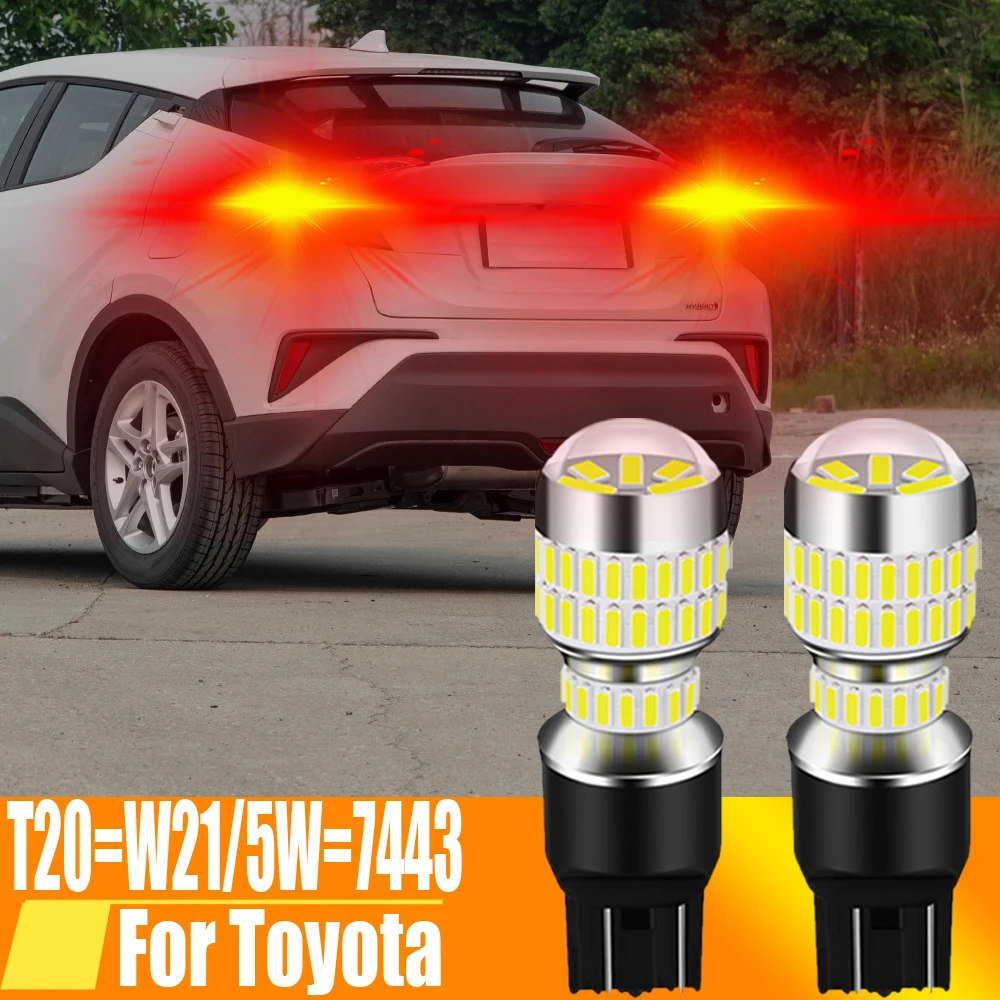 2pcs W21/5W T20 7443 Led Brake Lights Stop Bulb Diode Tail Lamp 12v For Toyota FJ Cruiser Corolla 150 Aygo Rav4 Chr Camry Prius