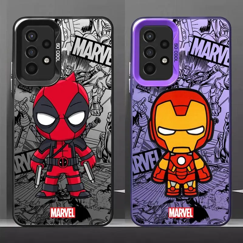 Cartoon Marvel Ironman Deadpool Phone Case for OPPO Realme 8 8i 9i 10 11 Pro 5G C15 C20 C21Y C31 C35 C53 C55 A15 Hard PC Cover