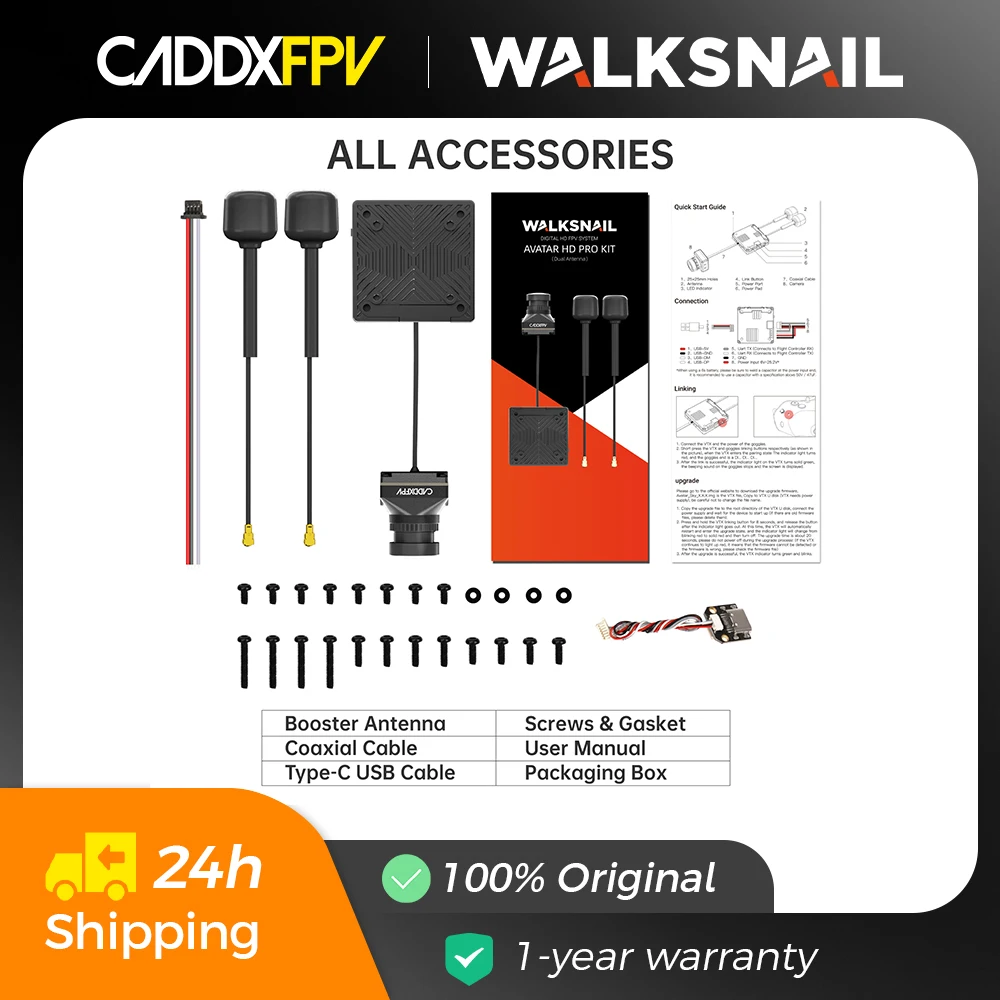 CADDXFPV Walksnail Avatar HD Pro Kit (Dual Antennas Version) For Walksnail FPV Goggles And Caddx GM3 Gimbal