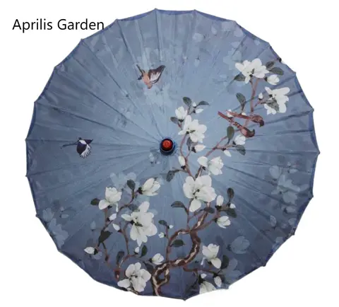 82cm Silk Cloth Women Umbrella Japanese Cherry Blossoms Ancient Dance Umbrella Decorative Chinese Oil Paper Umbrella Parasol