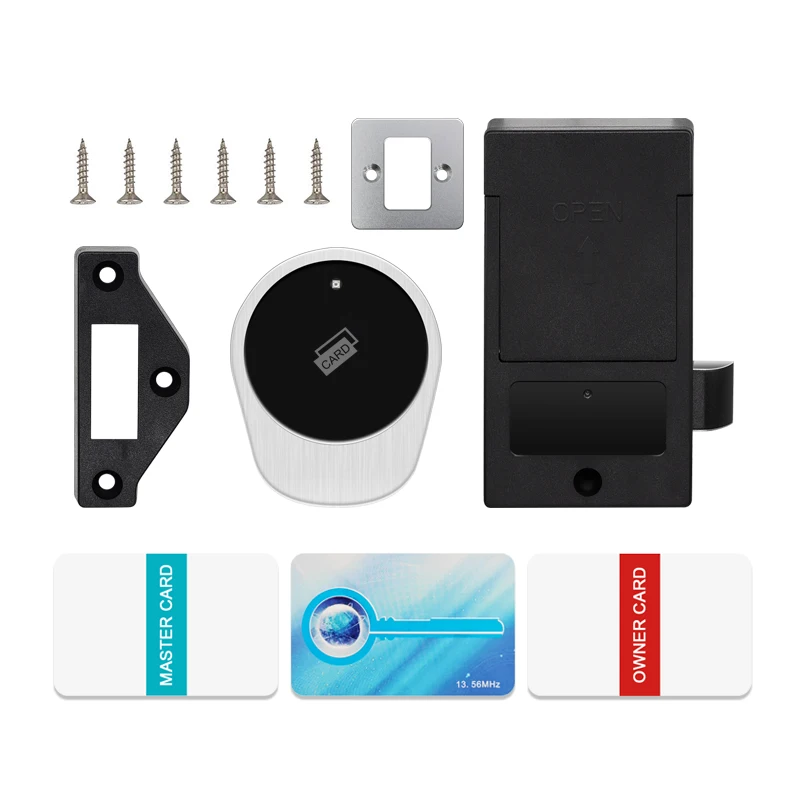 Fechadura eletrônica inteligente barata de armário de metal RFID com leitor de cartão NFC IC de 13,56 MHz para academia / spa / escola / escritório