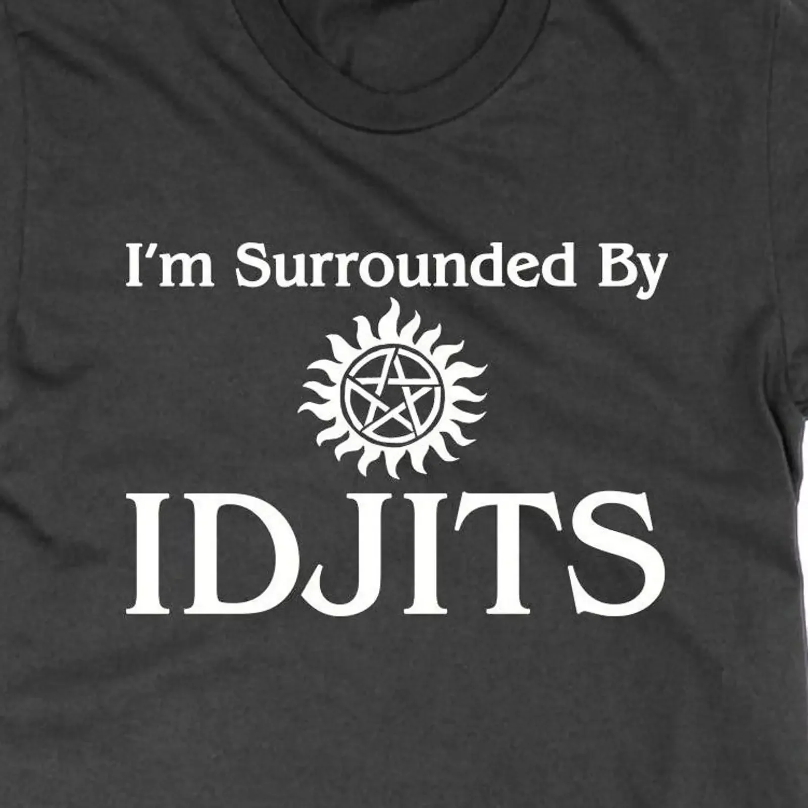 Surrounded By Idjits T Shirt vintage Washed graphic Versatile Unisex homme Stretched streetwear Slightly fashion Comfortable