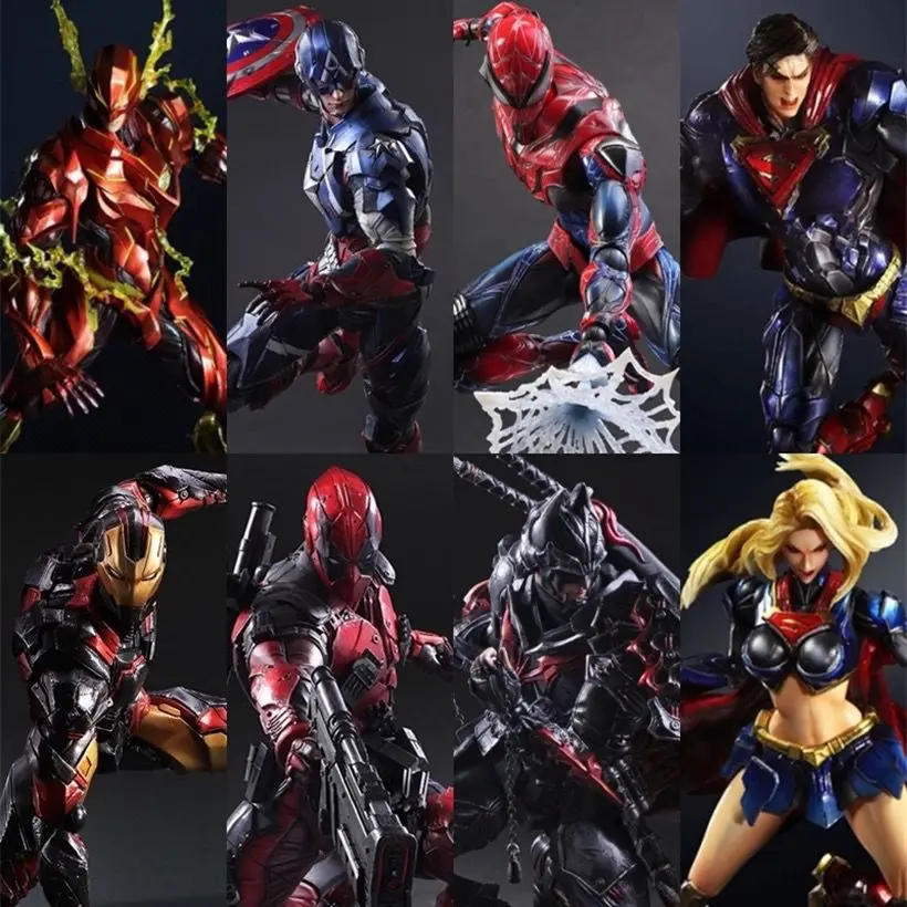 Figura de Ação Colecionável PA Comics Batman Spider Man Arkham Armorized Mutant, Modelo Articulado para Colecionadores Adultos