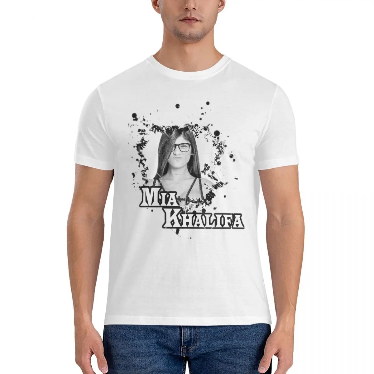 Men's T-Shirts Mia Khalifa Classic 100% Cotton Tees Short Sleeve Khalifa2 T Shirts O Neck Party official-website tops fugees