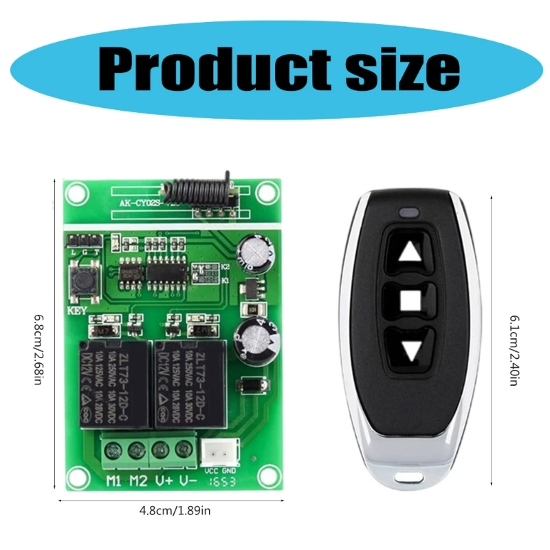 2025 New Wireless 433Mhz RF Remote Control Switches 12V Receiver Board for Gate Door