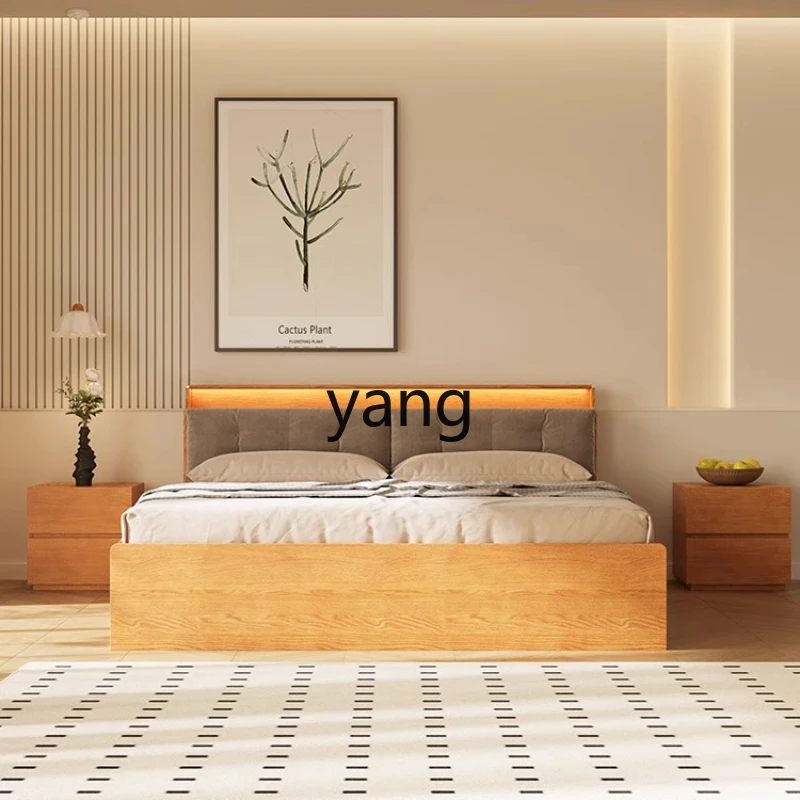 

YHM solid wood storage bed modern simple small household