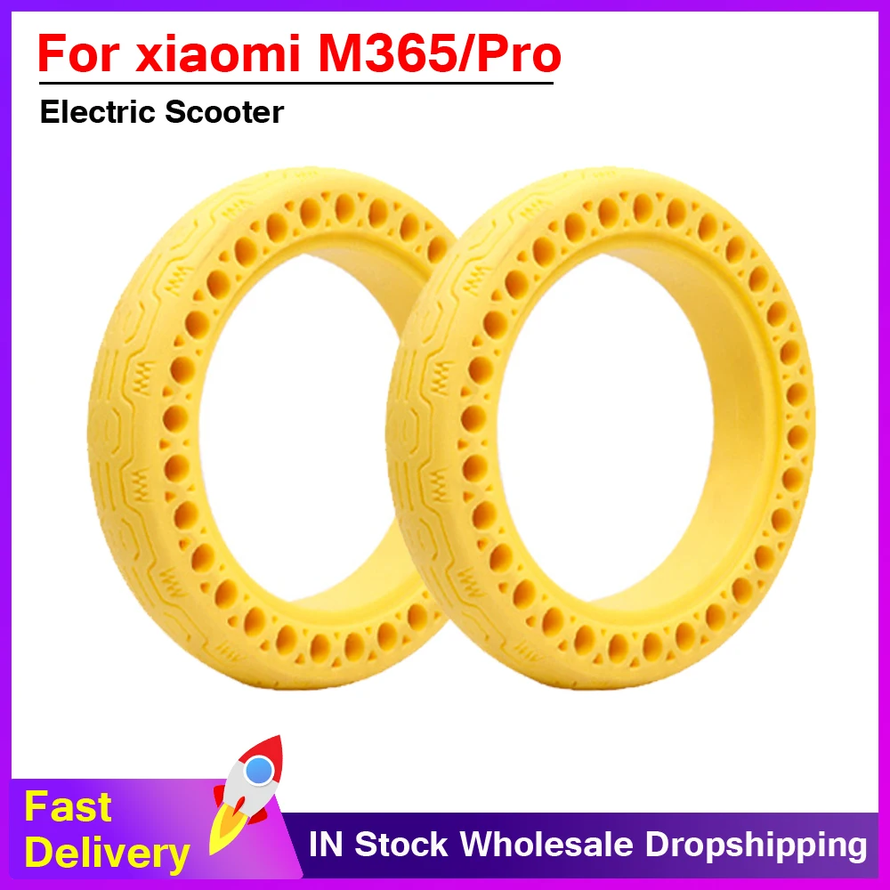 

Durable Updated yellow Wheel Anti-Explosion Tire For Xiaomi Pro M365 Pro 2 Mi3 Electric Scooter Tubeless Hollow Solid Tyre Wheel