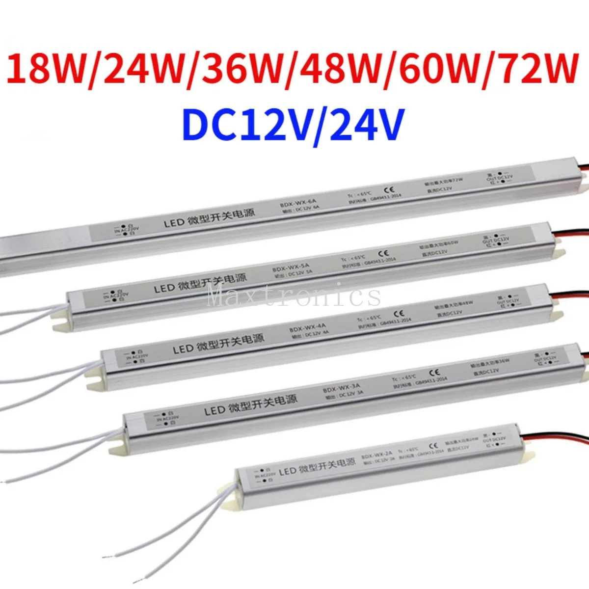 

DC12V/24V Ultrathin Switching Power Supply 24W 36W 48W 60W 72W AC220V Lighting Transformer 1.5A 2A 3A 5A 6A LED Driver Adapter