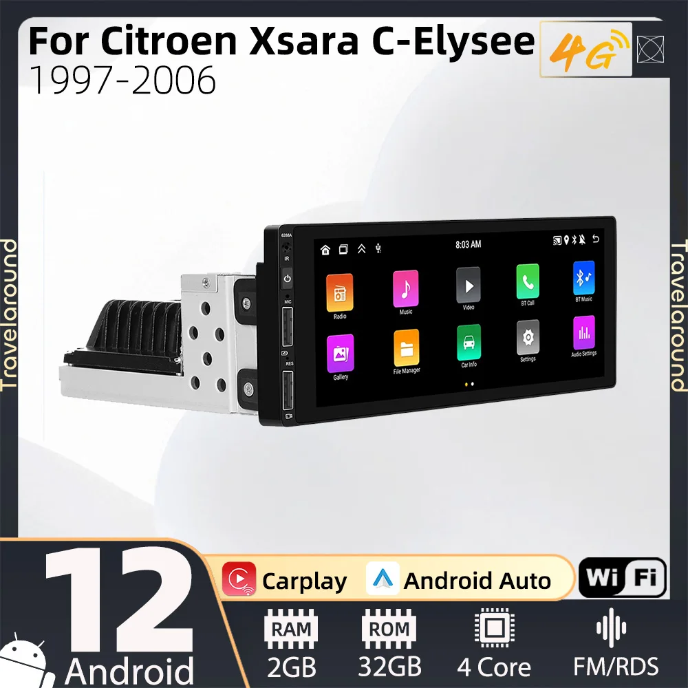 

1din Android Car Multimedia for Citroen Xsara C-Elysee 1997-2006 1 Din Radio Stereo Head Unit Carplay Autoradio GPS Navigation