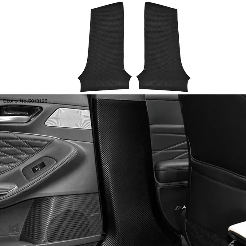 

For Toyota Camry 8th XV70 2022 2018-2021 Car B Pillar Anti-kick Protective Mat Cushion Pad Cover Carbon Fiber Leather Stickers