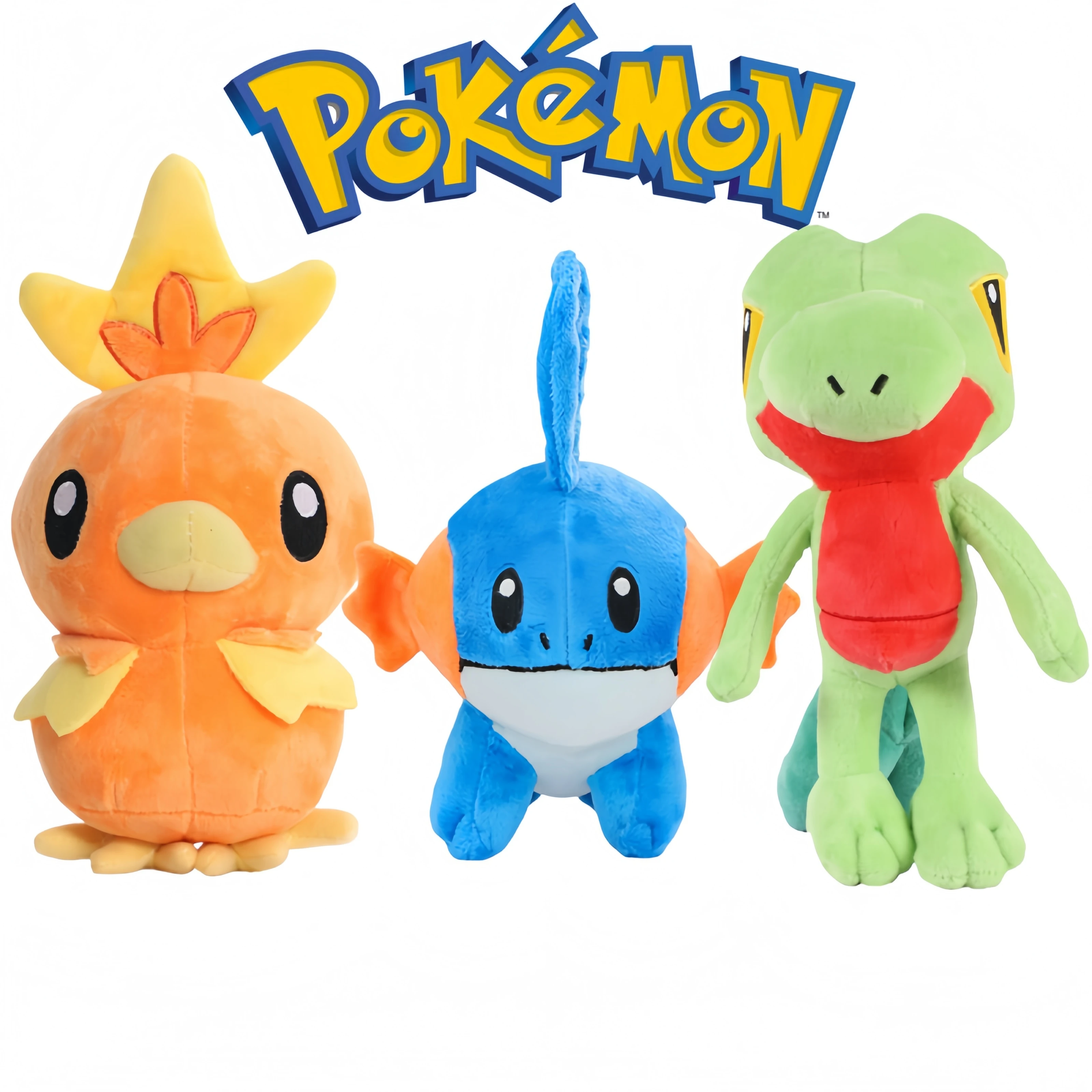 Lindo Pokemon Torchic Treecko Mudkip muñeco de peluche Pikachu muñeco de peluche Kawaii decoración de la habitación Anime juguetes Plushies regalo para niños