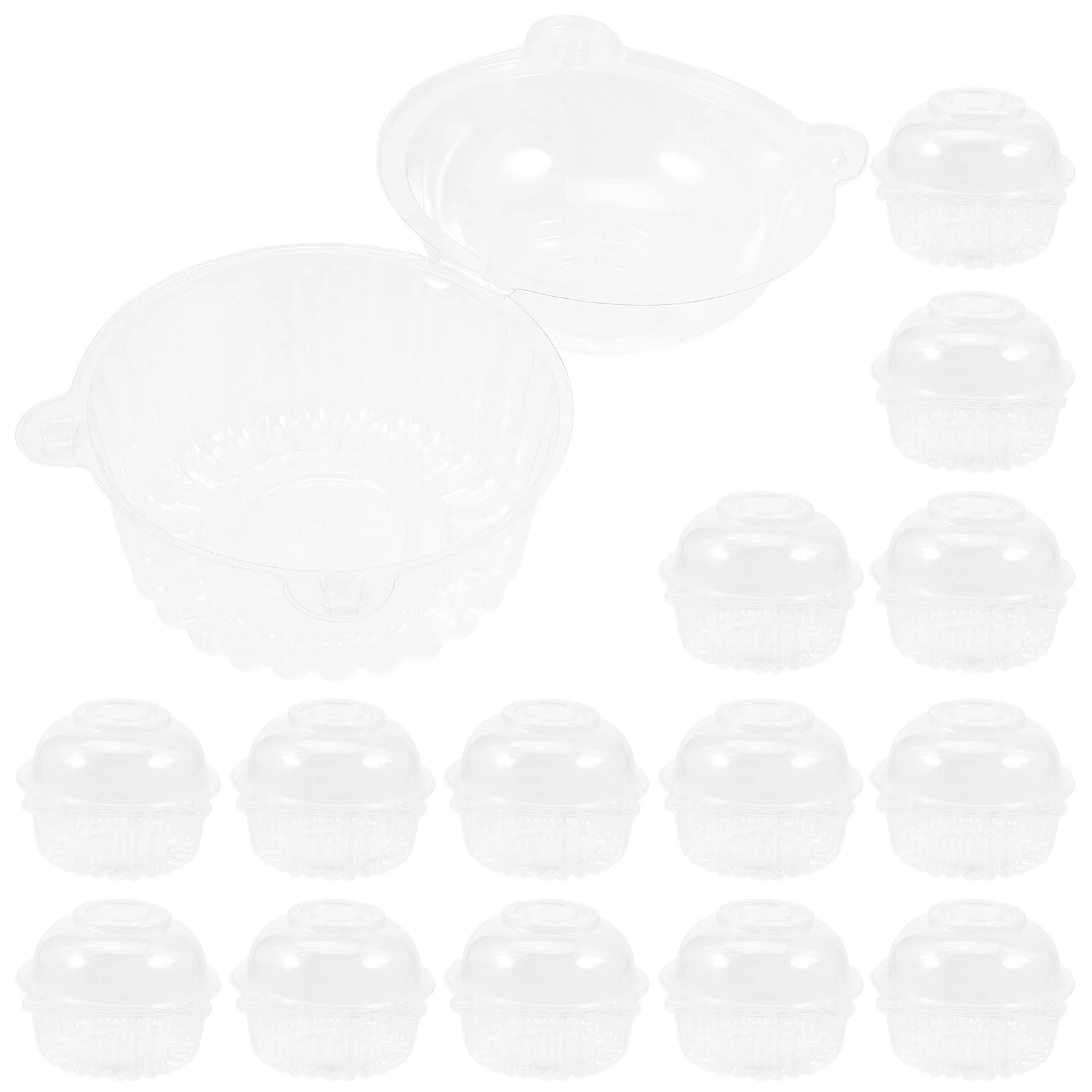 

100Pcs Clear Plastic Dessert Cup Round Cat Design Sturdy Pet Material Safe Decorative Gift Boxes for Home Office Party Bakery