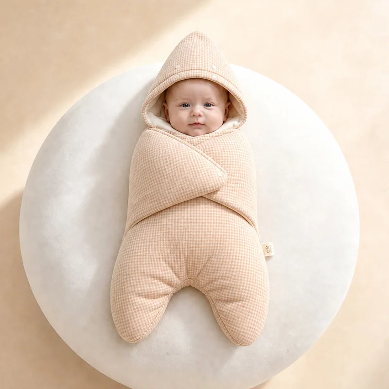 2026 New Cute Cartoon Baby Rompers Star Plaid Catoon Hooded Baby Clothing Spring Autumn Boys and Girls Romper