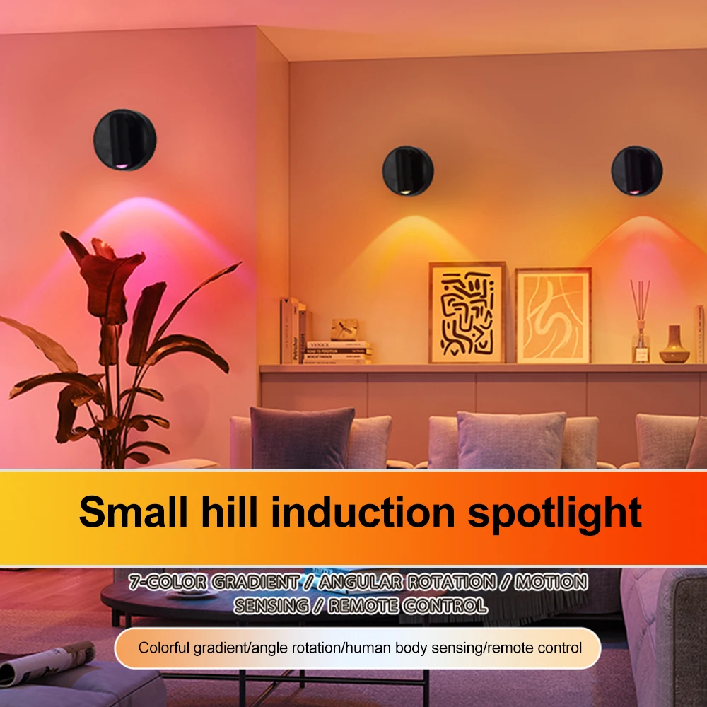 USB Rechargeable LED Spotlight Magnetic Cordless Wall Lamp Touch Sensor Dimming 3 Colors Cabinet Doorway Bedroom Spot Light