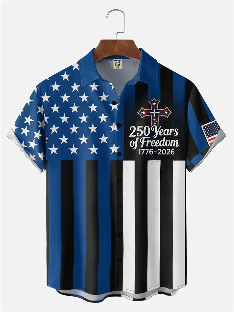 250 Years Of Freedom 1776-2026 Hawaiian Shirt For Men Women Tops USA Independence Day Shirt Clothing 4th Of July Patriotic Gifts