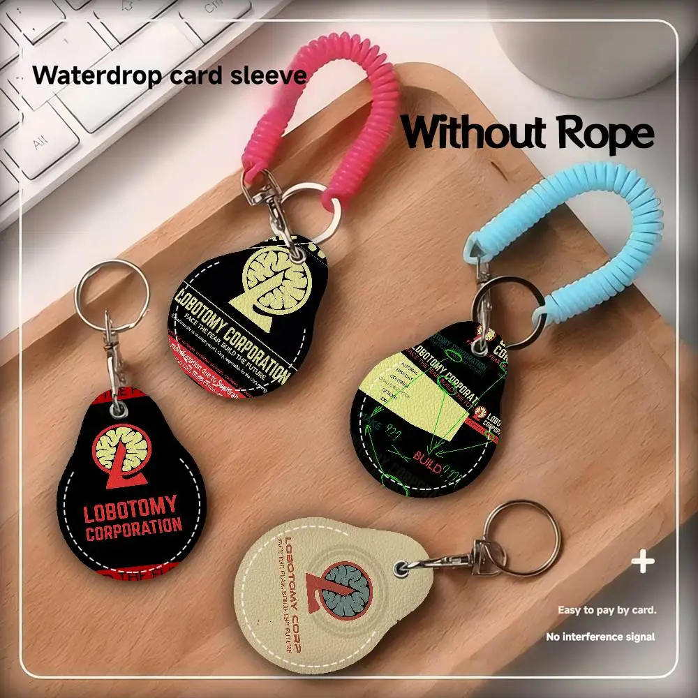 Game Anime New L-Limbus Company 1pcs Leather Card Holder with Key Ring Water Drop Shaped Key Case Keychain Doorlock Accessories