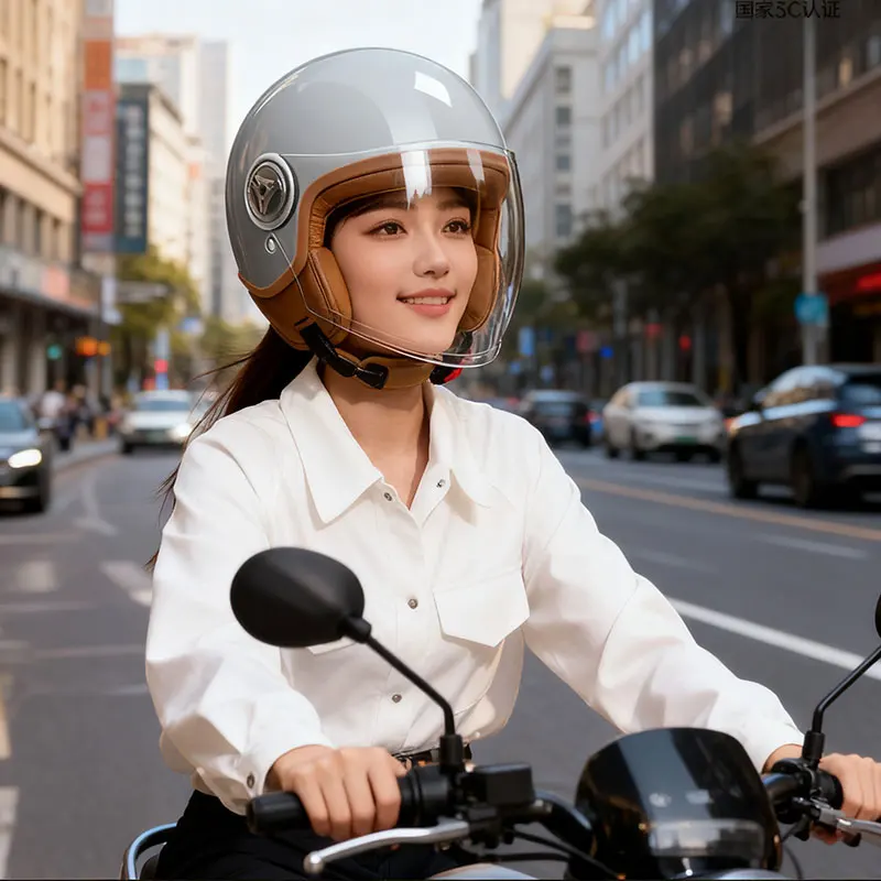 Casco moto elettrico 2024 con design antiappannamento Casco integrale per la guida Casco per equipaggiamento di sicurezza per tutte le stagioni