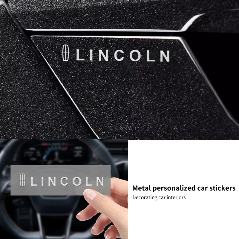 Car Accessories 3D Metal Decorative Stickers For Lincoln Nautilus Aviator Navigator MKZ MKX Continental MKC MKT Voyager Corsair view 6