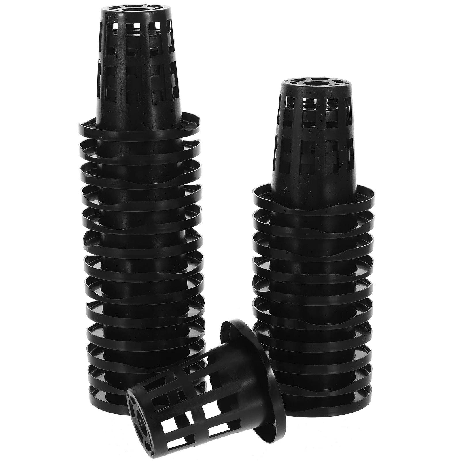 

50pcs Hydroponic Seedling Pots Vegetable Planting Baskets Balcony Garden Net Cups Mesh Plastic Nursery Containers